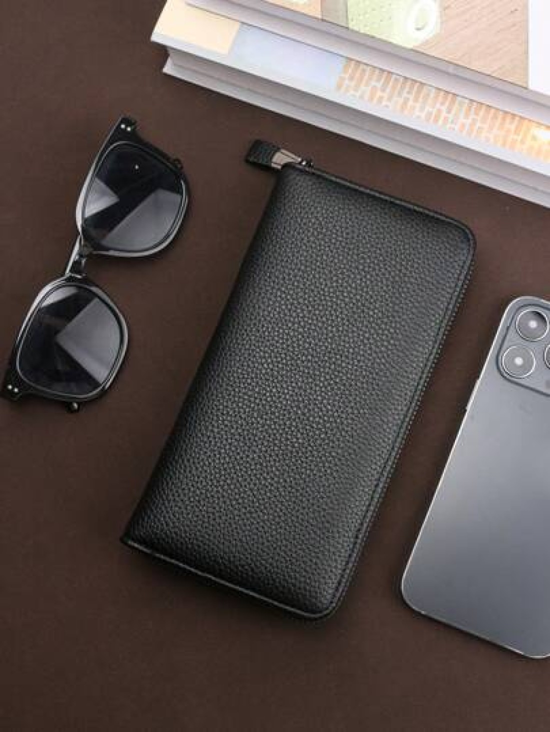 HOVI S Fashionable Minimalist Business Men s Clutch Bag Double Zipper Large Capacity Multi Card Slots Wrist Pouch Suitable As Gift On Holidays And Anniversary Vacation Gifts Travel Christmas Purse Tha
