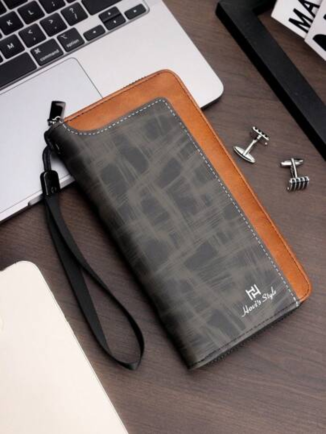 New Oiled Leather Long Zipper Clutch Bag Large Capacity Casual Fashionable Purse Essentials Fashion Men s Bags Business