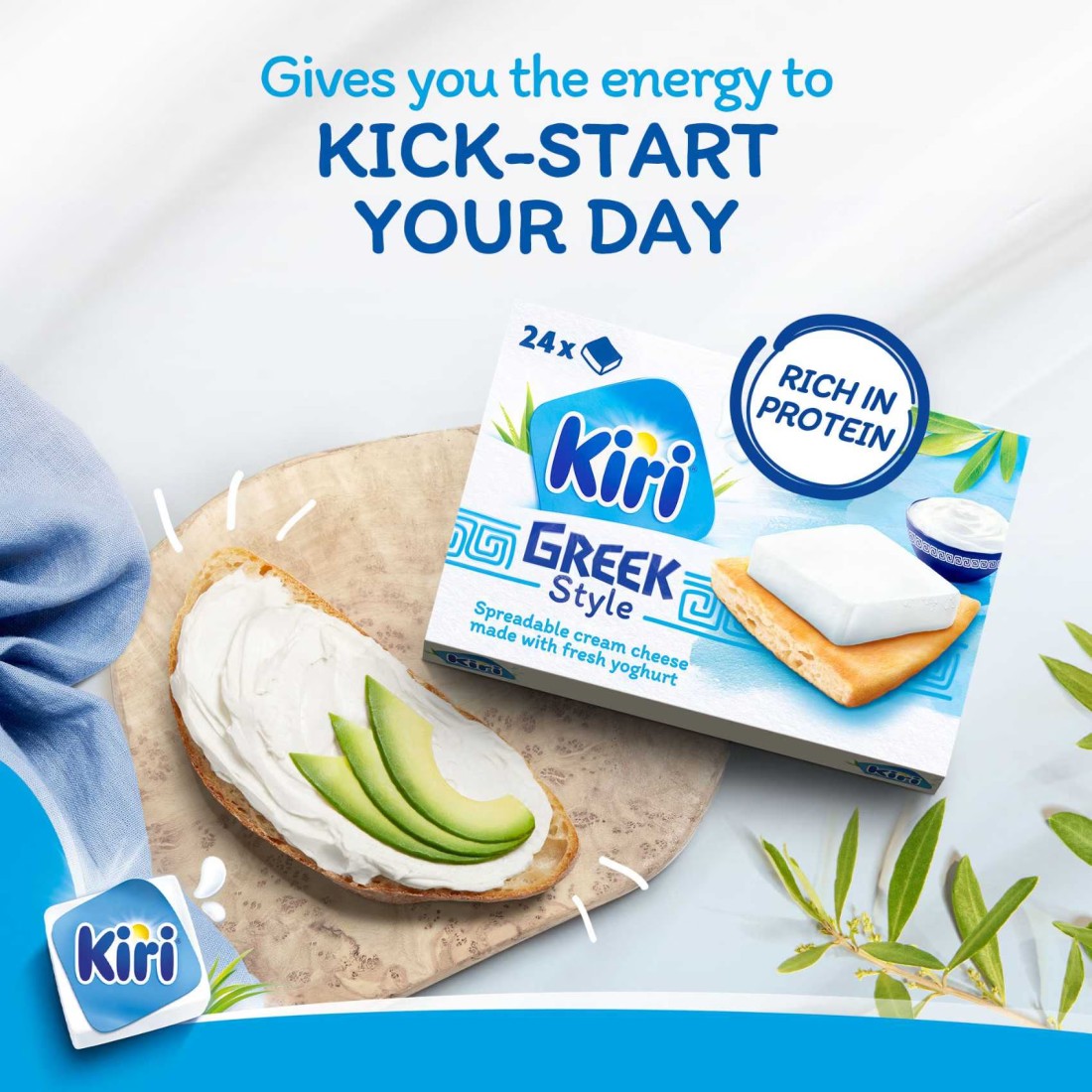 Kiri Greek Style Cheese Squares 400g 24 Portions