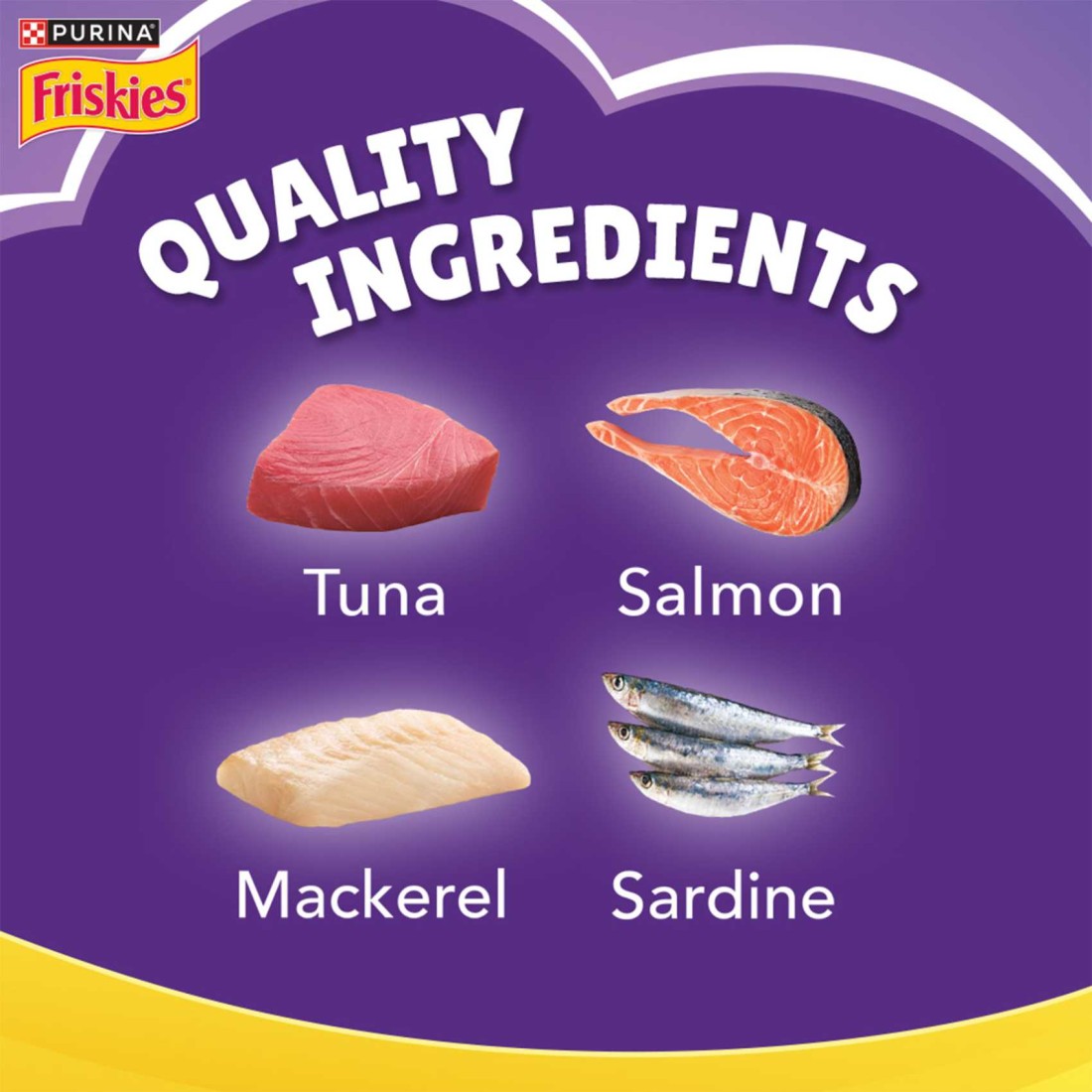 Purina Friskies Surfin&#39; Favourites Flavours of Mackerel, Tuna, Salmon and Sardine Adult Dry Cat Food, 400g