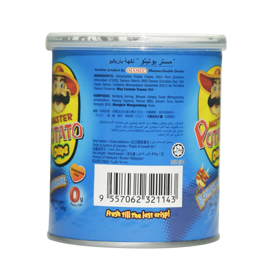 Mister Potato Barbecue Flavour Crisps, 45g