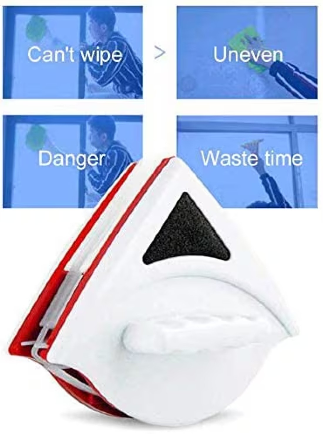 Double Sided Window Glass Cleaner - Red