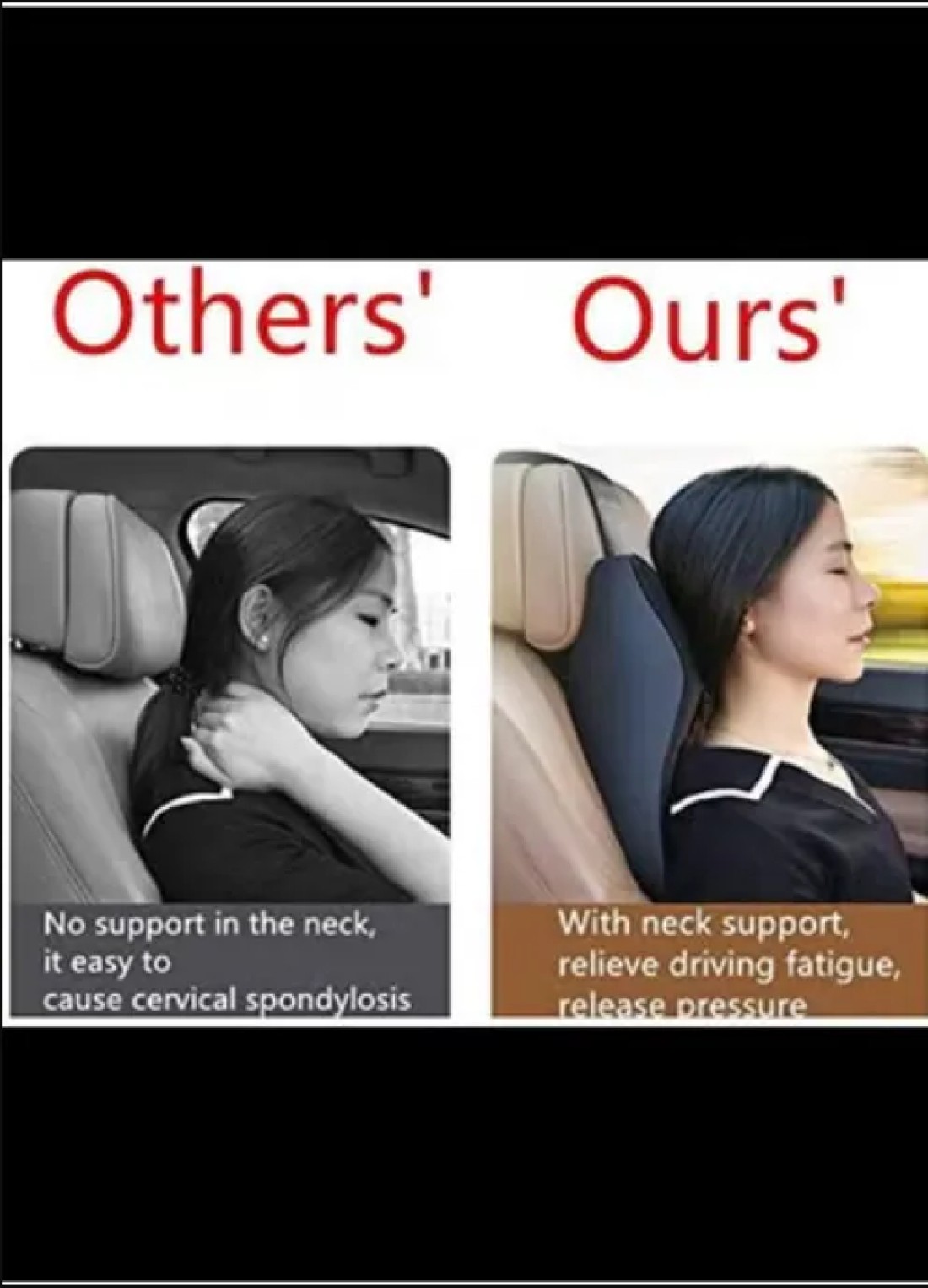 Radiotronics Car Seat Headrest Pad Memory Foam Pillow Head Neck Support Soft Cushion
