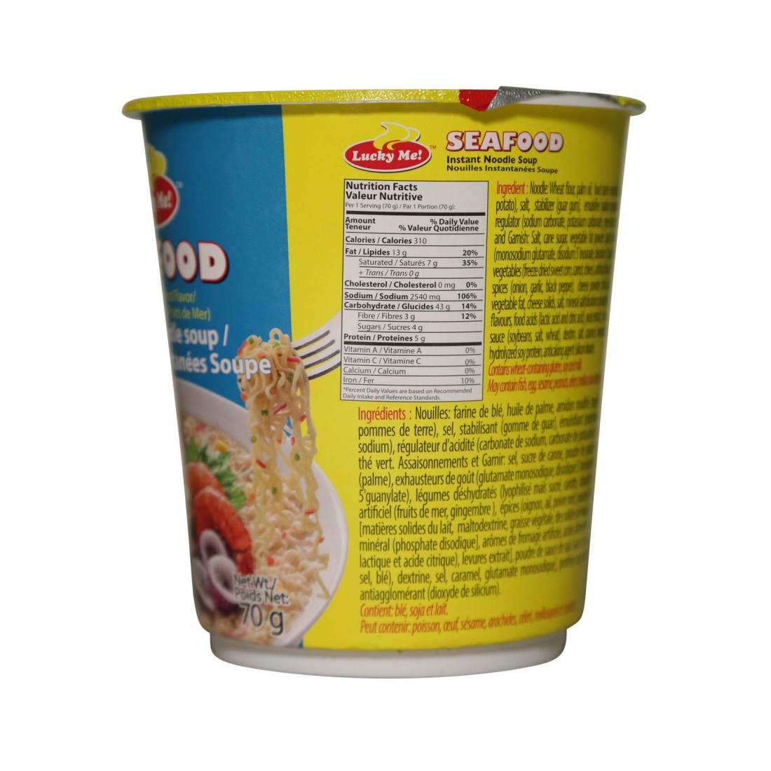 Lucky Me! Seafood Flavour Instant Noodle Soup, 70g