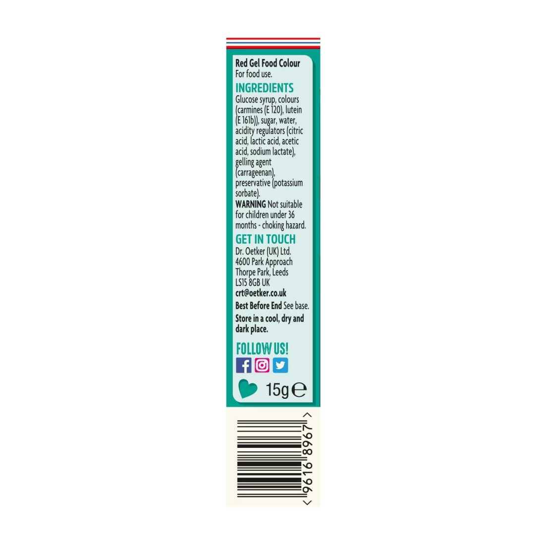 Dr. Oetker Extra Strong Red Food Colour Gel, 15g