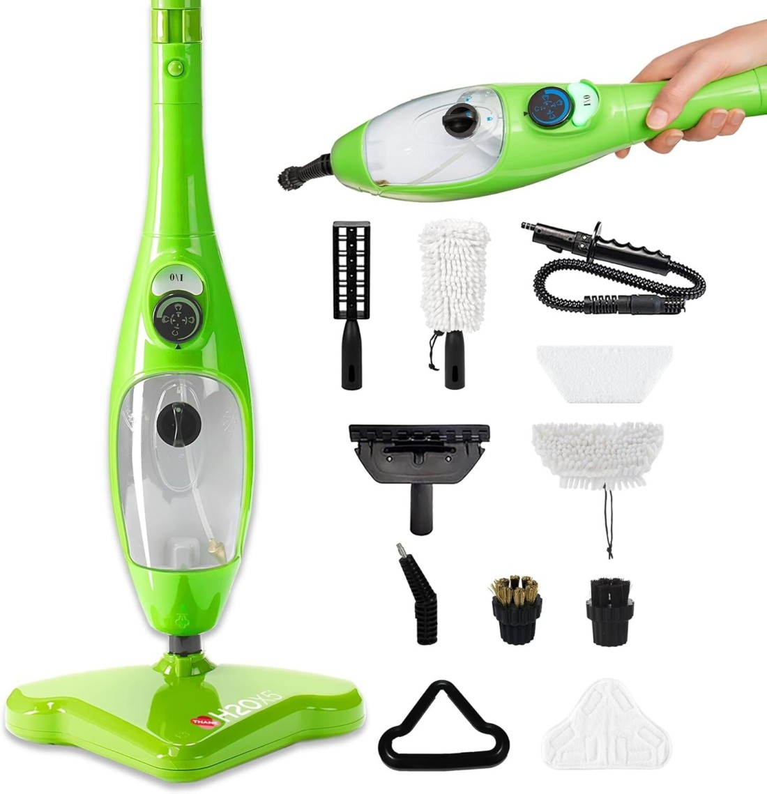 Steam Mop &amp; Handheld Steam Cleaner, 10-in-1 Multipurpose Floor Steamer for Hardwood, Tile, Grout, Upholstery &amp; Carpet, Chemical-Free Deep Cleaning.