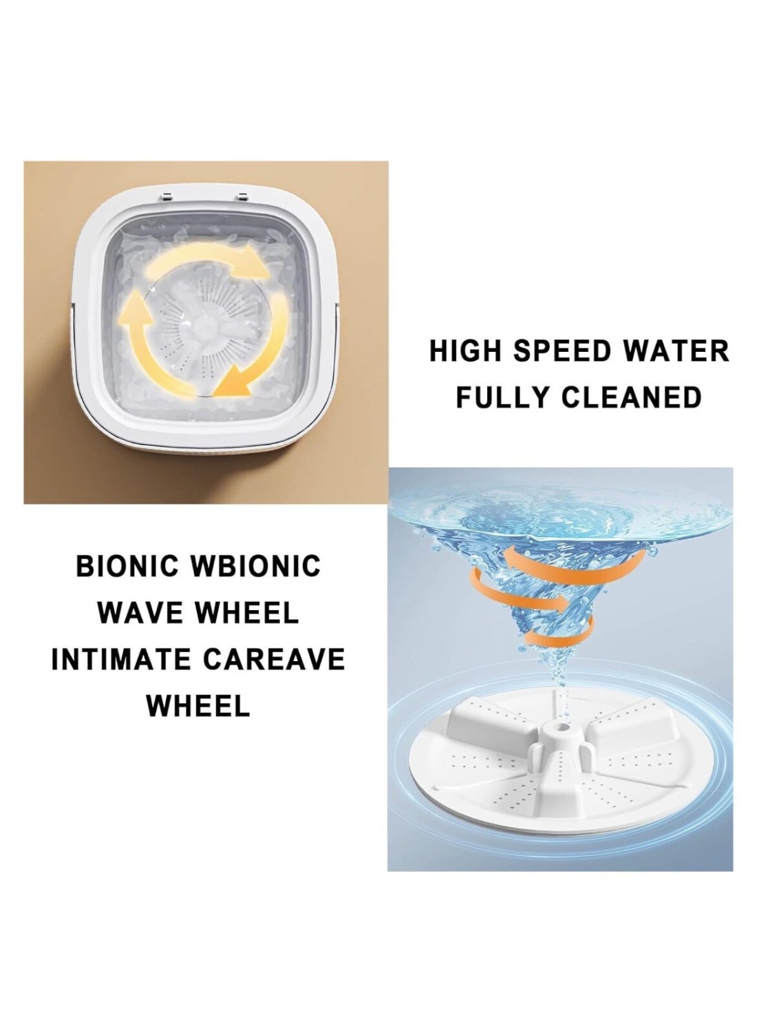 Portable Washing Machine Mini 11L &ndash; Compact 60W Foldable Washer &amp; Dryer for Clothes, Apartment, Space-Saving Laundry Solution &ndash; Grey
