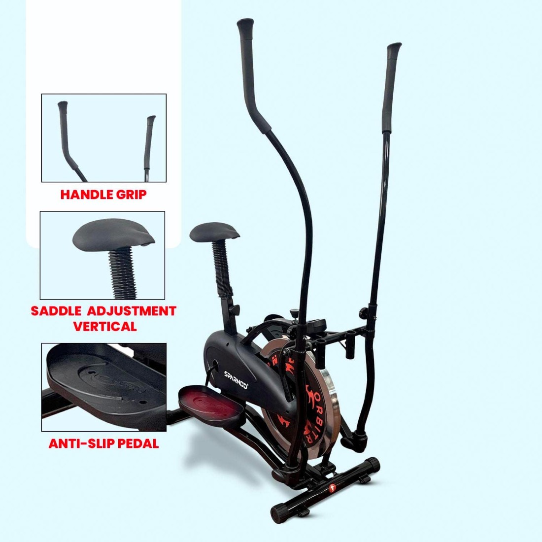 Sparnod Fitness SOB-11000 Dual Orbitrek Elliptical Cross Trainer Cum Exercise Cycle Machine
