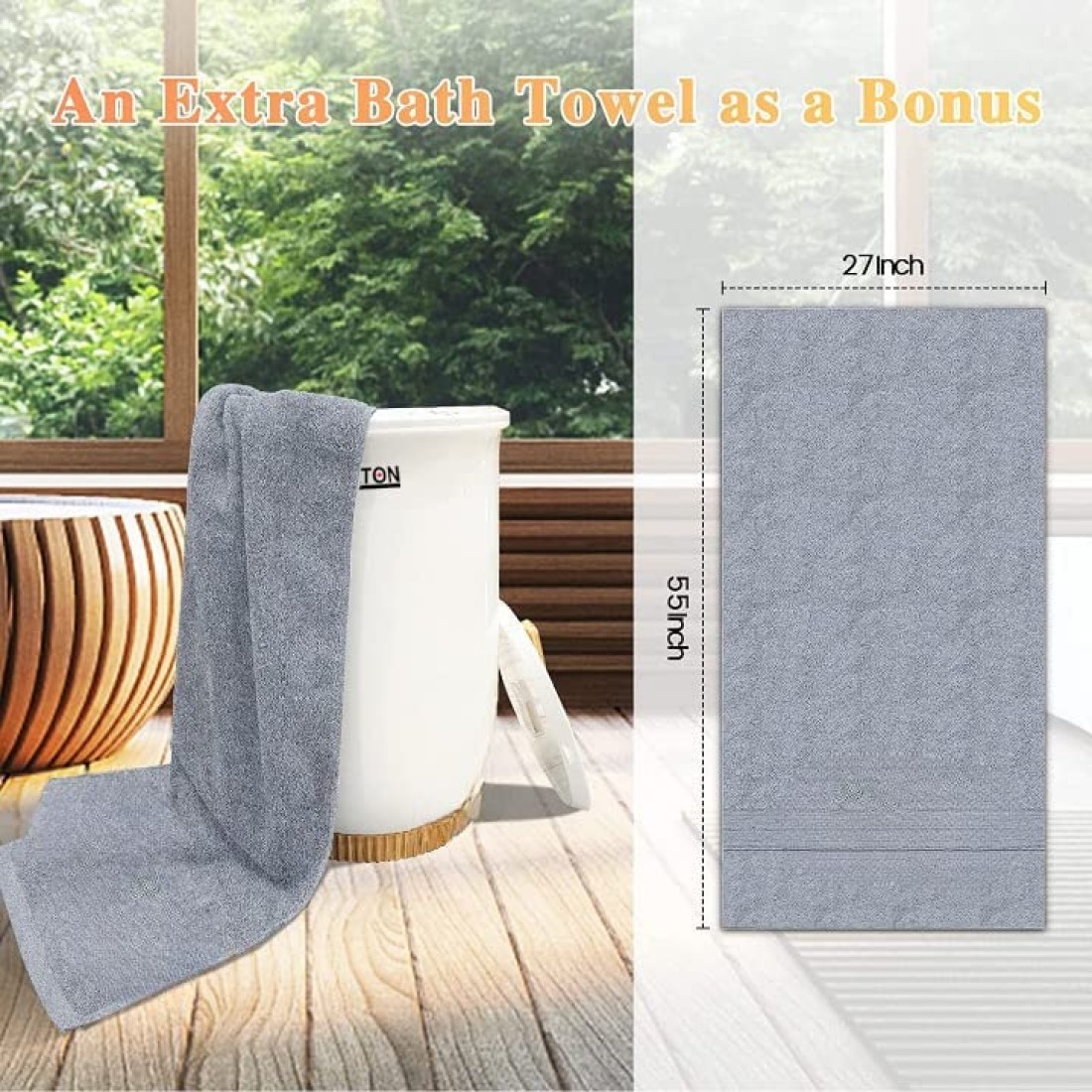 Milton Bucket Style Towel Warmer, Luxury Bucket Towel Warmer, Large Towel Warmer for Bathroom, Auto Shut Off, Fits Up to Two 40&quot;X70&quot; Oversized Towels, Bathrobes, Blankets, PJ&#39;s &amp; More, White, CL1.
