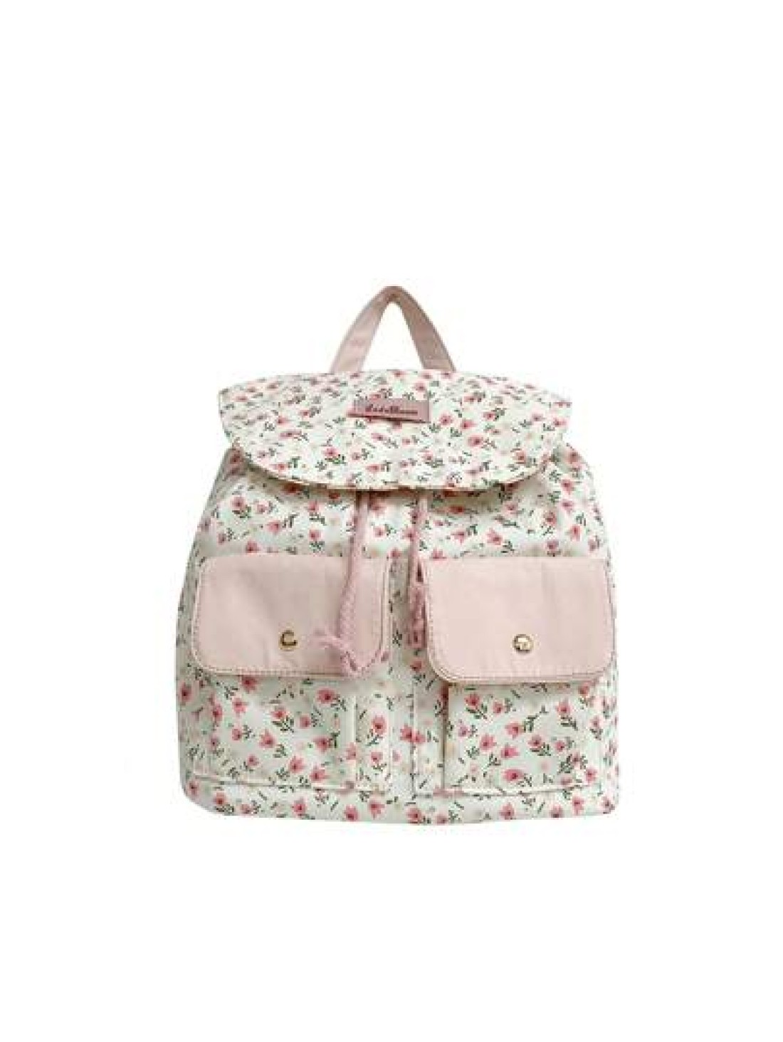 1pc Girl s Ditsy Floral Canvas Backpack Drawstring Closure Fresh Cute Casual Lightweight Bag With Large Capacity Suitable For Daily Use