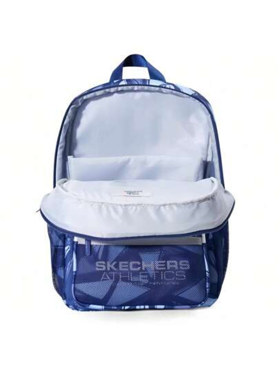 Skechers حقيبة ظهر رياضية كاجوال للأطفال/الصغار ذات نمط هندسي لونها أزرق، متعددة الاستخدامات