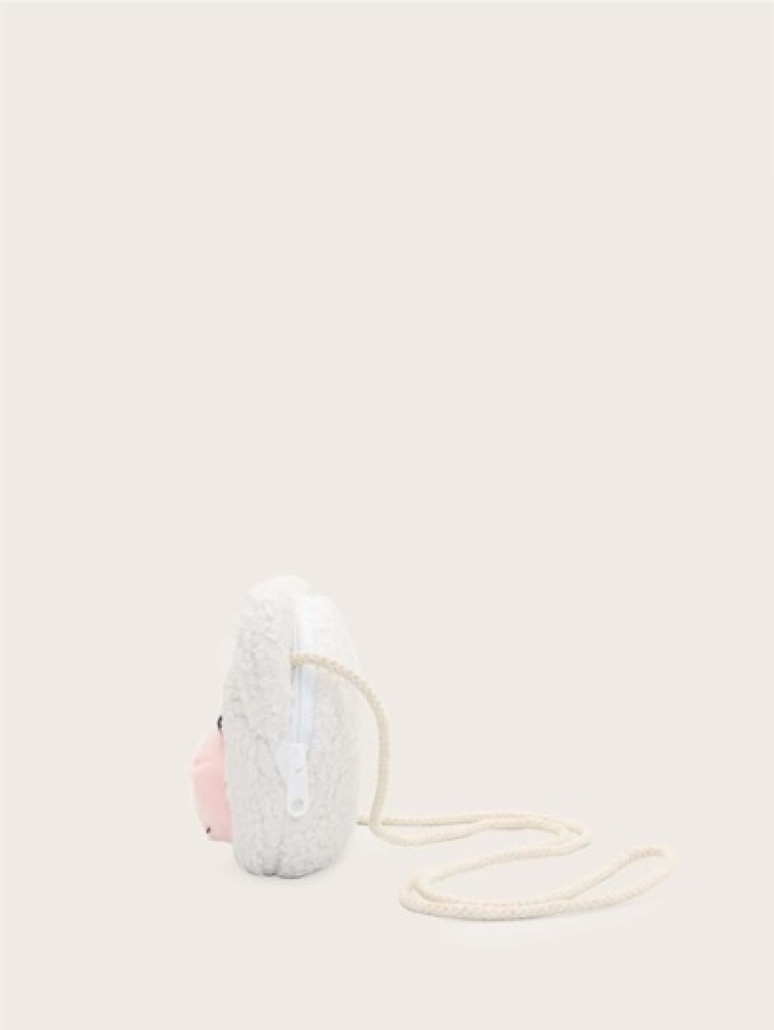 1pc Plush White Bear Shoulder Bag With Zipper Closure Suitable For Boys Girls Casual Daily Outfit