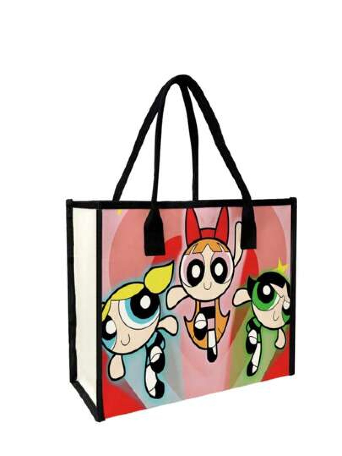 THE POWERPUFF GIRLS حقيبة القماش (توت باغ) متعددة الاستخدامات لحمل المستحضرات، الفرشاة، منتجات العناية بالبشرة، الهات
