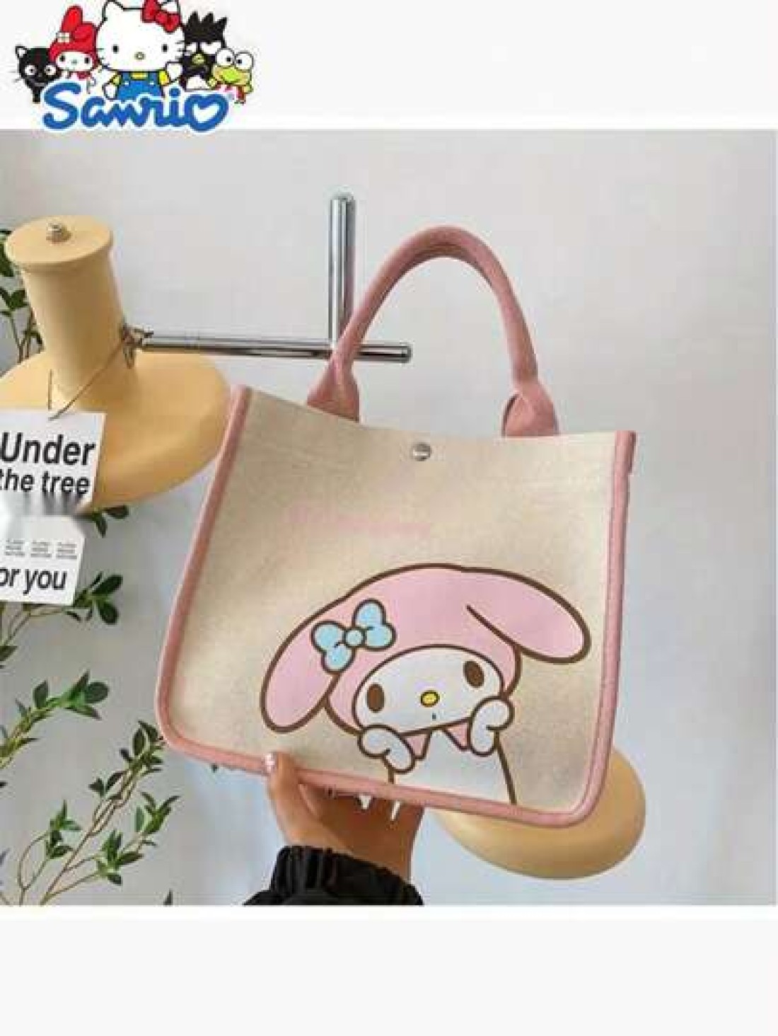 Sanrio حقيبة كتف مصنوعة من قماش كانفاس بصورة هالو كيتي خفيفة الوزن وذات استخدامات متعددة لفتيات كوسميتك متاحة با