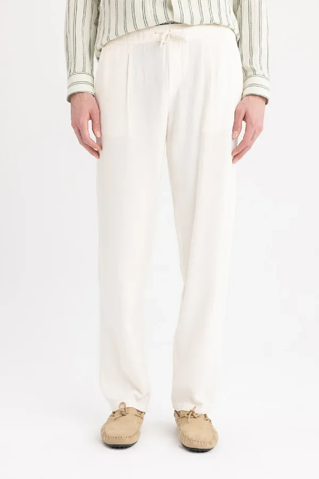 Defacto Viscose Trousers Regular Fit Straight Leg Pocket B4867Ax24Sp
