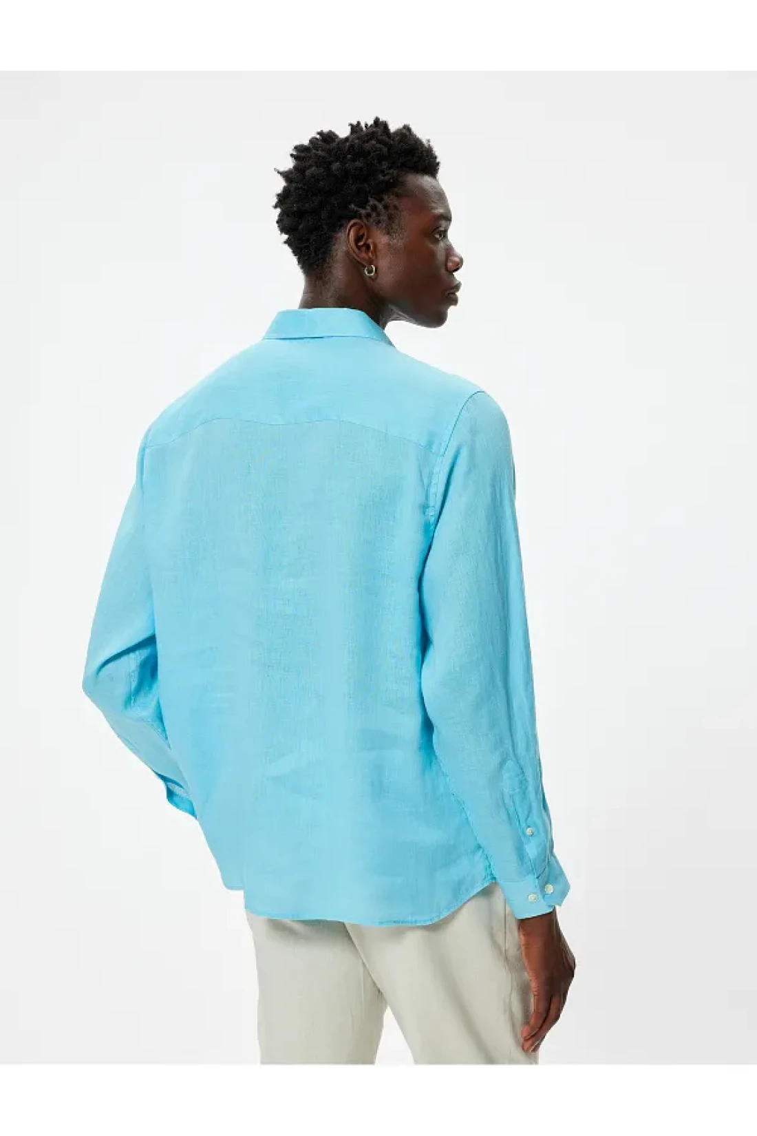 Koton Long Sleeve Linen Shirt - Classic Collar and Buttons