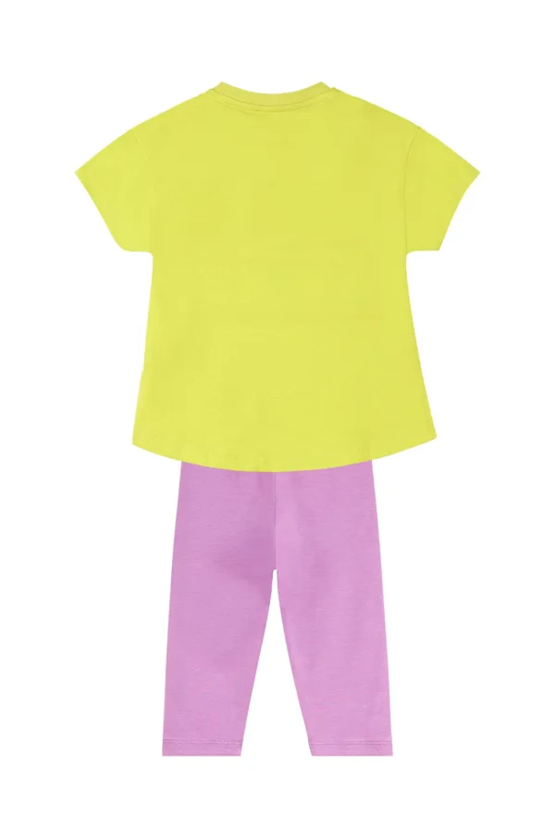 Denokids Unicorn Patterned Girl's Summer T-shirt and Lilac Leggings Set