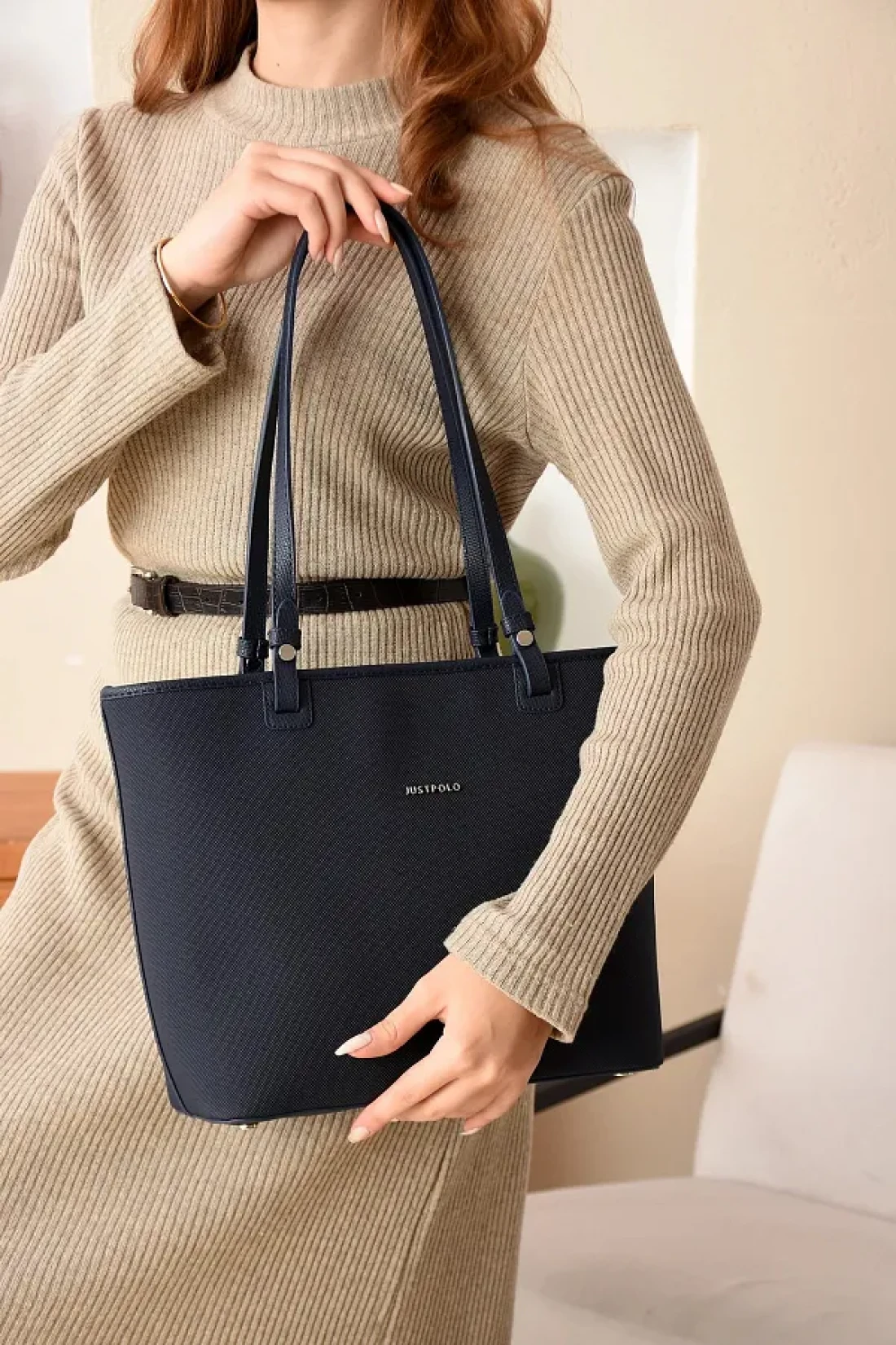 Just Polo Women's Large Size Hand and Shoulder Bag