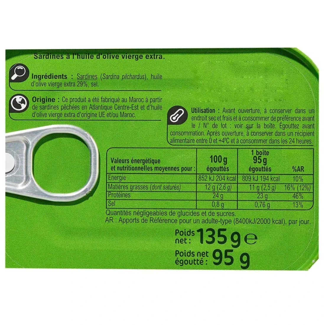 Carrefour Sardines In Extra Virgin Olive Oil 135g