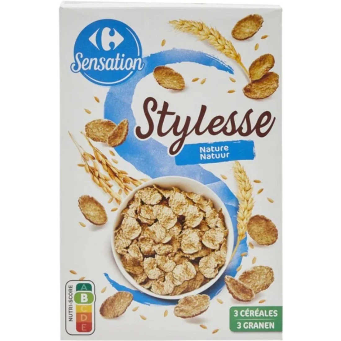 Carrefour Plain Rice Wheat Flakes Cereal 500g