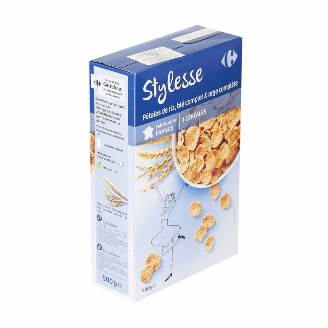 Carrefour Plain Rice Wheat Flakes Cereal 500g