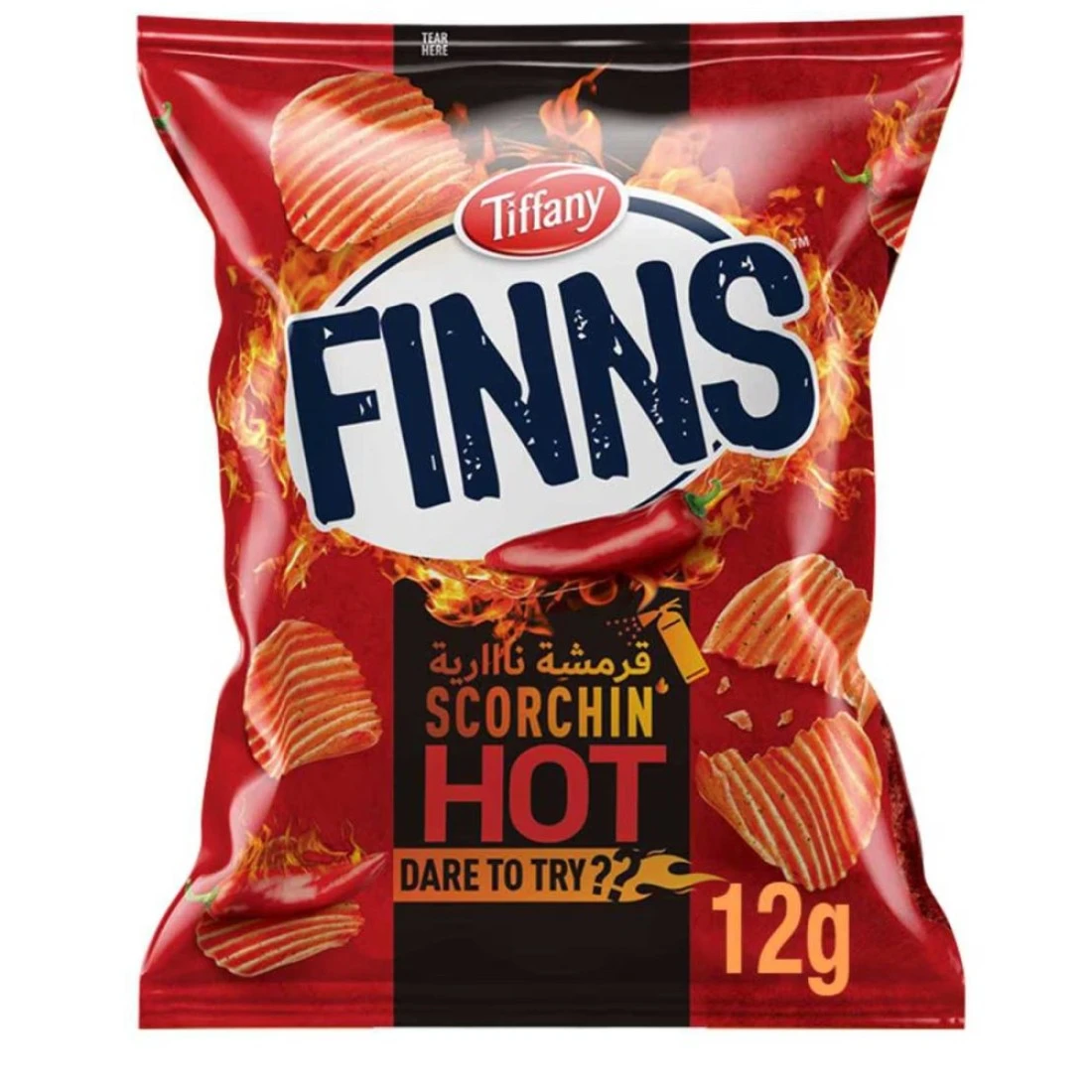 Tiffany Finns Scorchin&#39; Hot Potato Chips, 12g