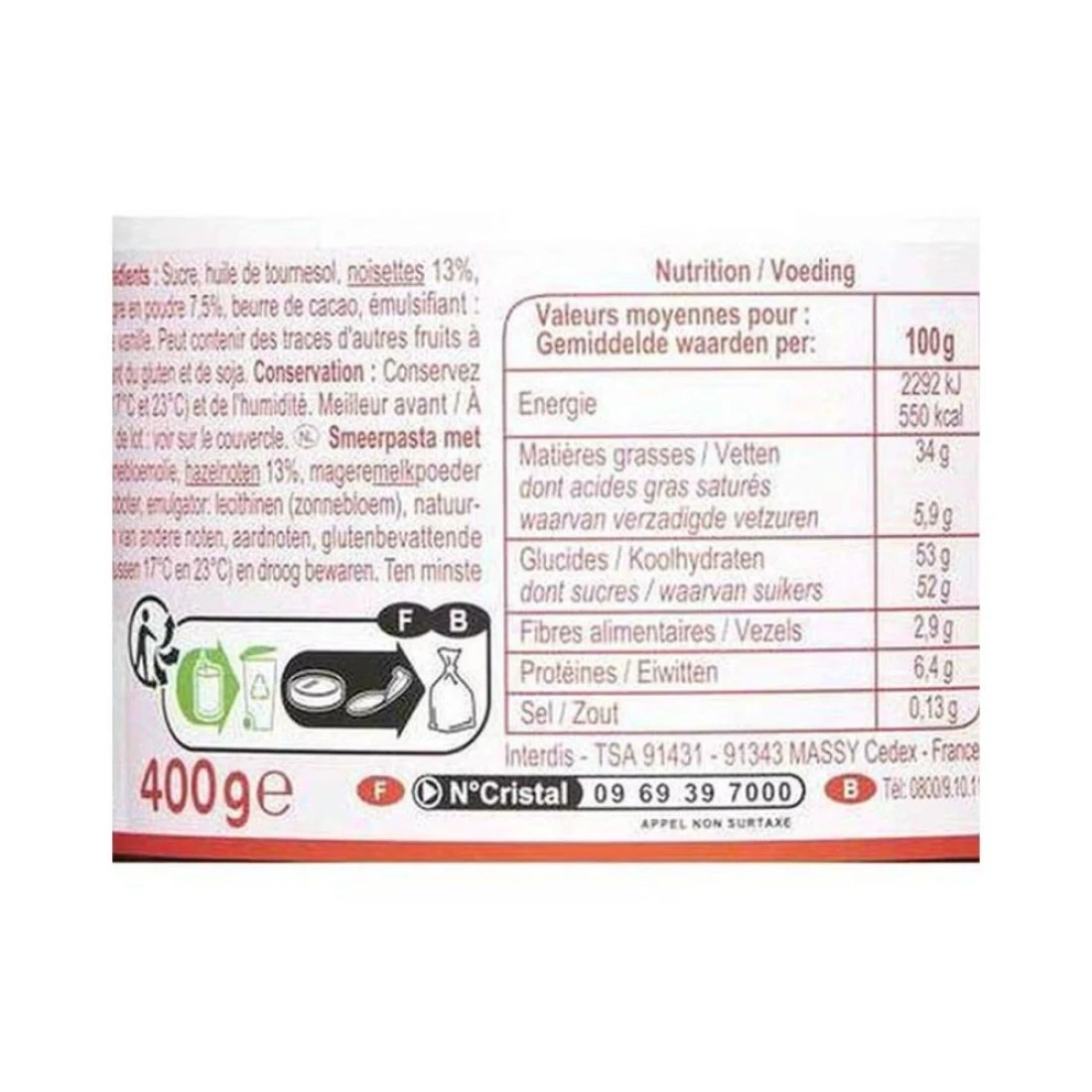 Carrefour Chocolate Hazelnut Spread 400g