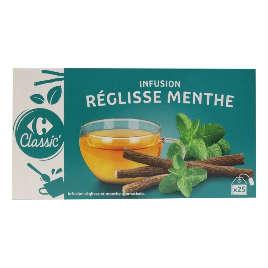 كارفور عرق السوس بالنعناع العشبية 25 كيس شاي