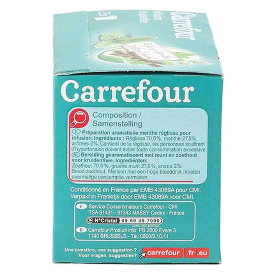 كارفور عرق السوس بالنعناع العشبية 25 كيس شاي