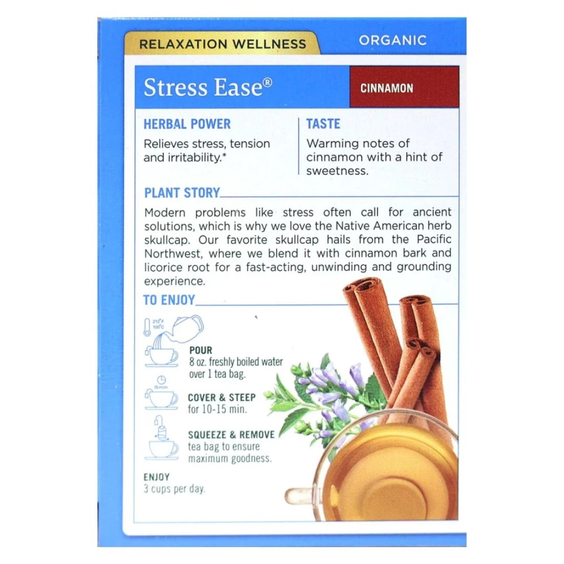 Traditional Medicinals Organic Stress Ease Cinnamon Tea 24g