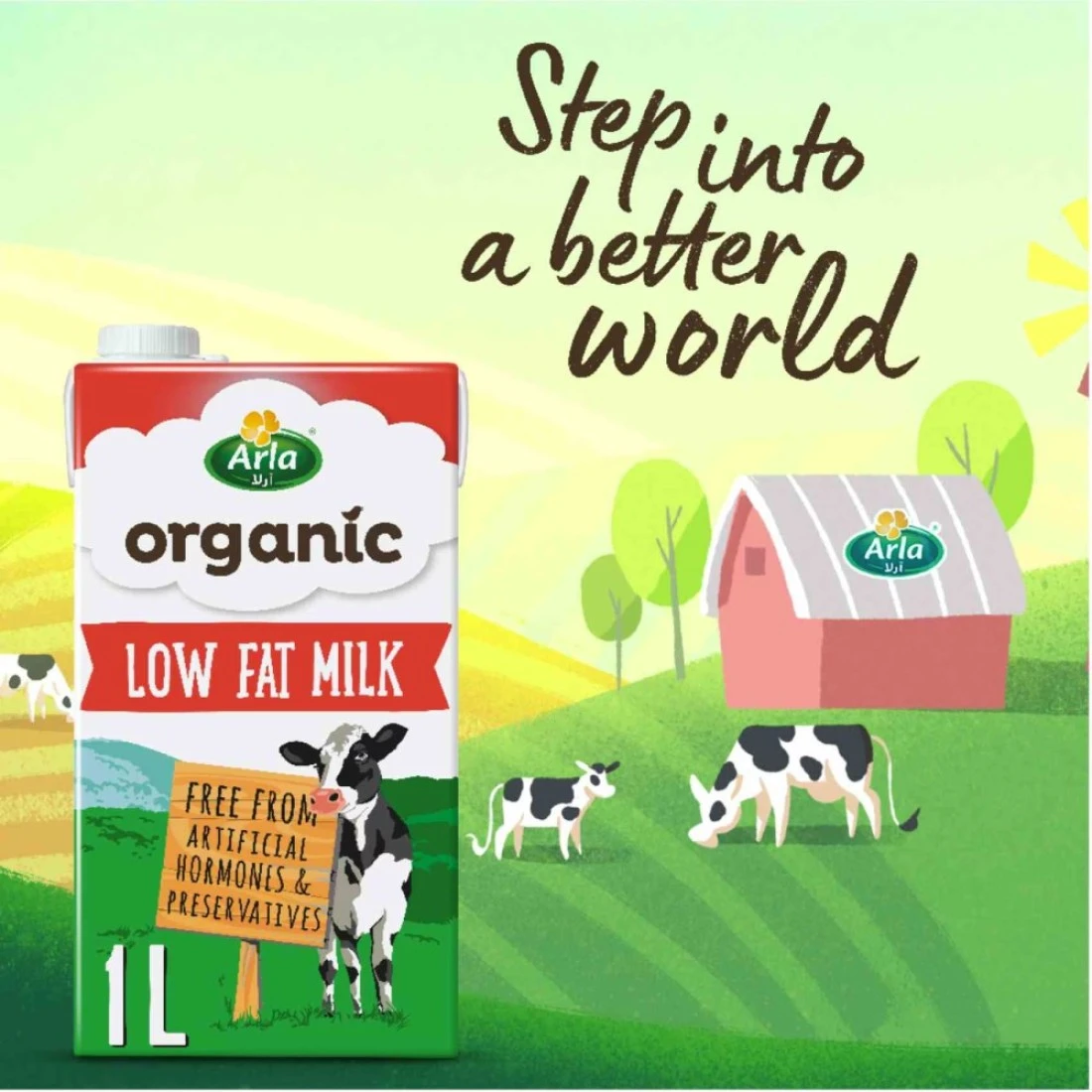 Arla Organic Low Fat Milk, 1L