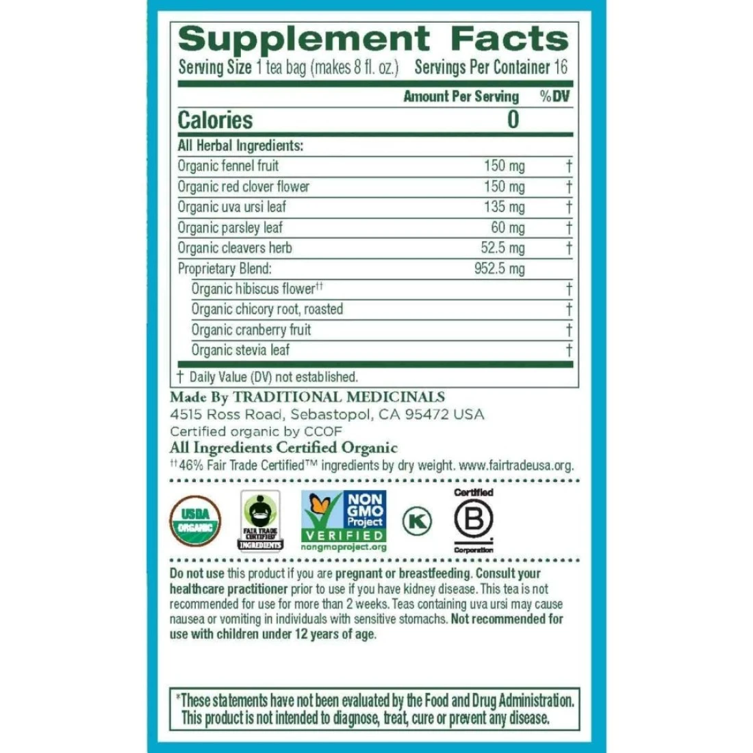 Traditional Medicinals Organic Weightless Cranberry Tea 24g