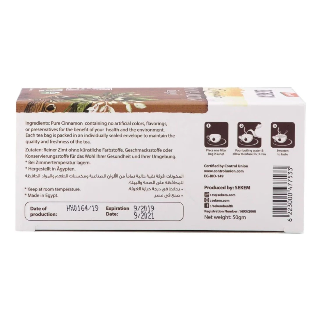 Sekem Organic Cinnamon Tea 25 Tea Bags