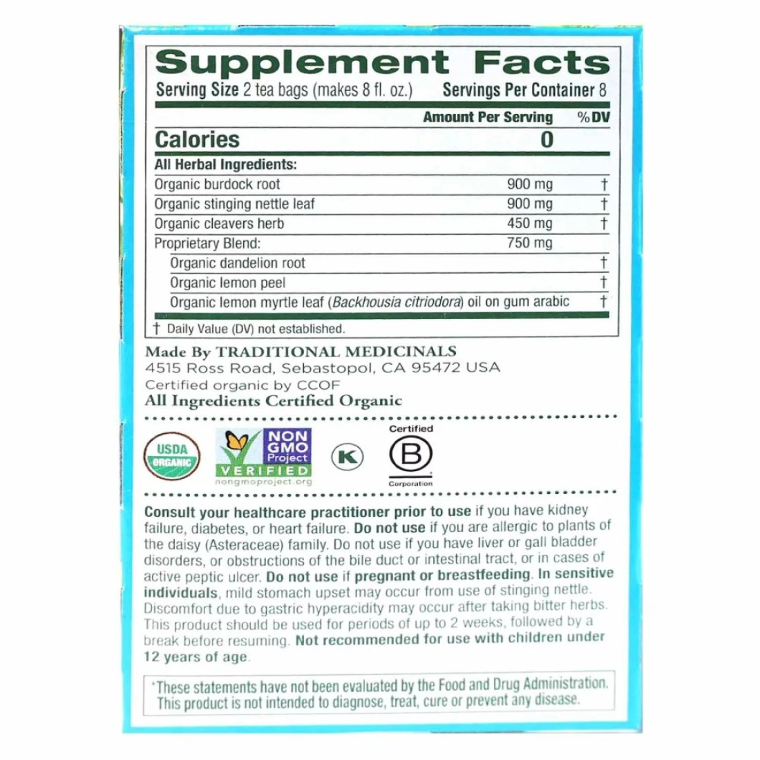 Traditional Medicinals Everyday Detox Lemon Tea 24g