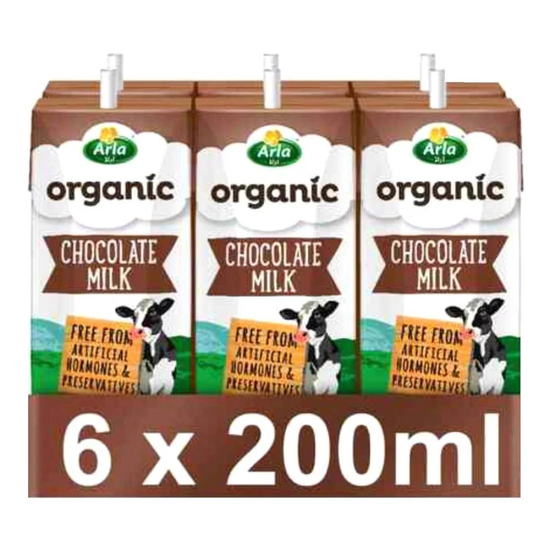 Arla Organic Milk Chocolate Multipack, 200ml Pack of 6