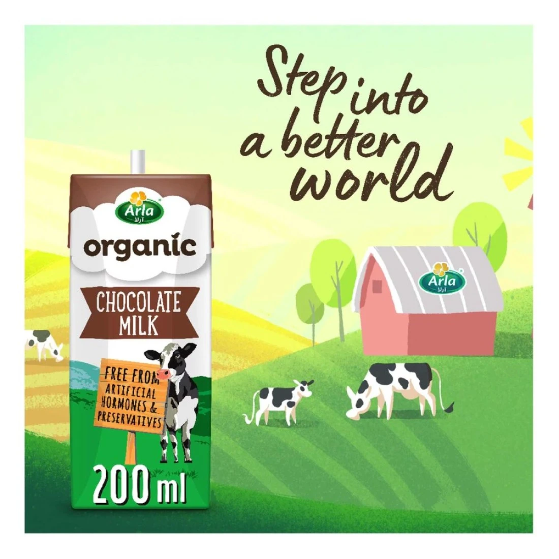 Arla Organic Milk Chocolate Multipack, 200ml Pack of 6