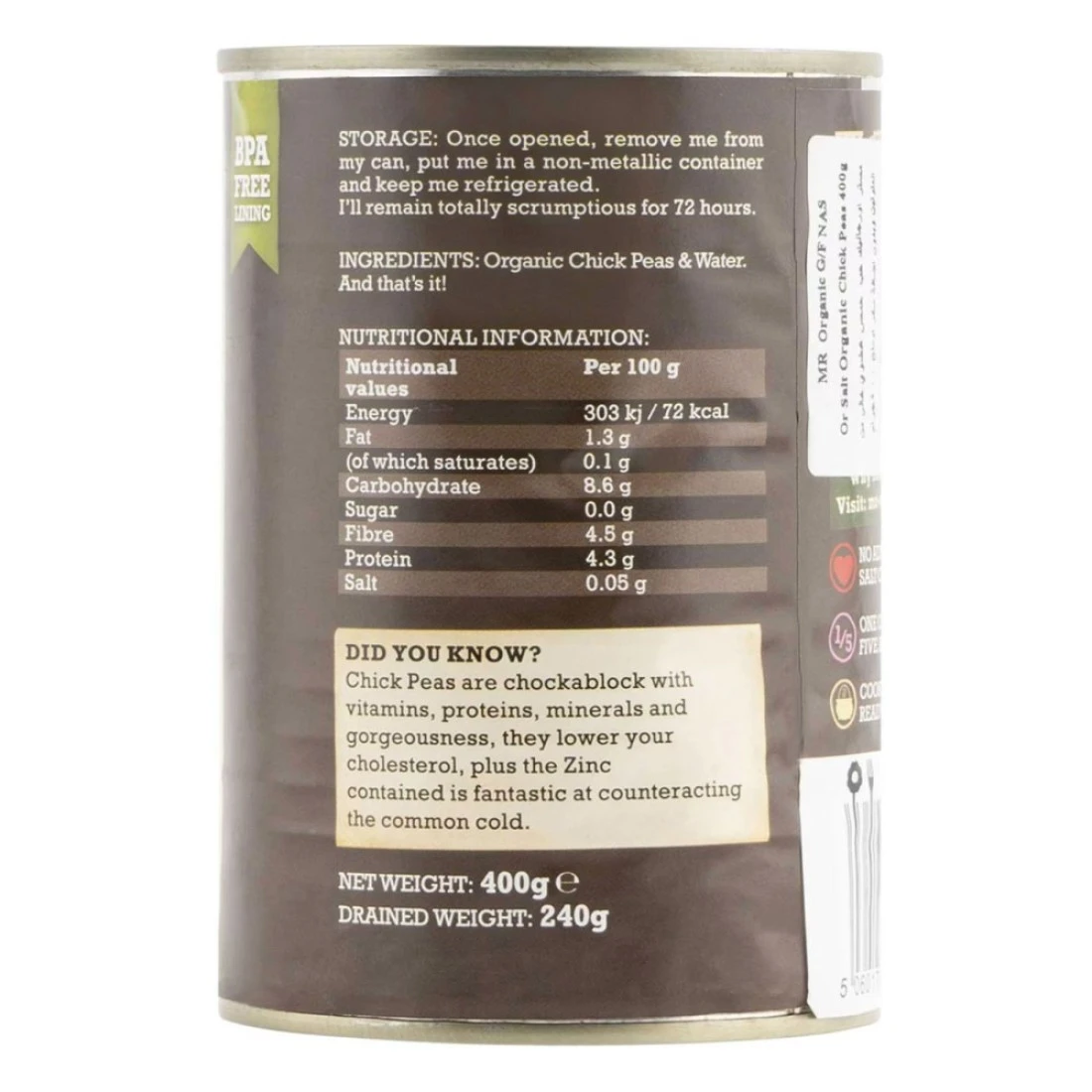 Mr. Organic Chickpeas 400g