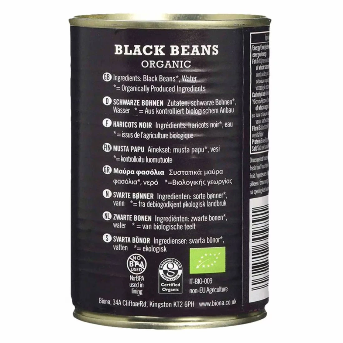 Biona Organic Black Beans 400g