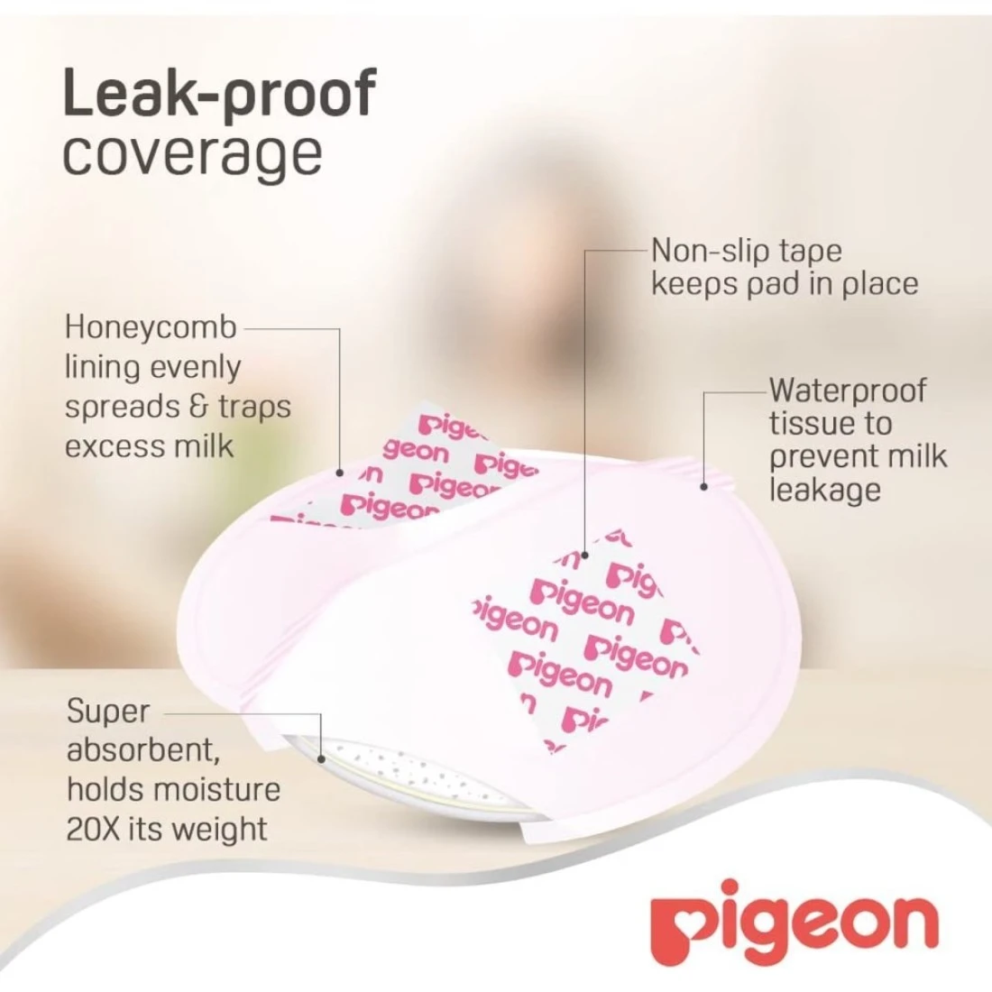 بيدجون وسادات صدر بتصميم قرص العسل 16592 36 قطعة - أبيض-