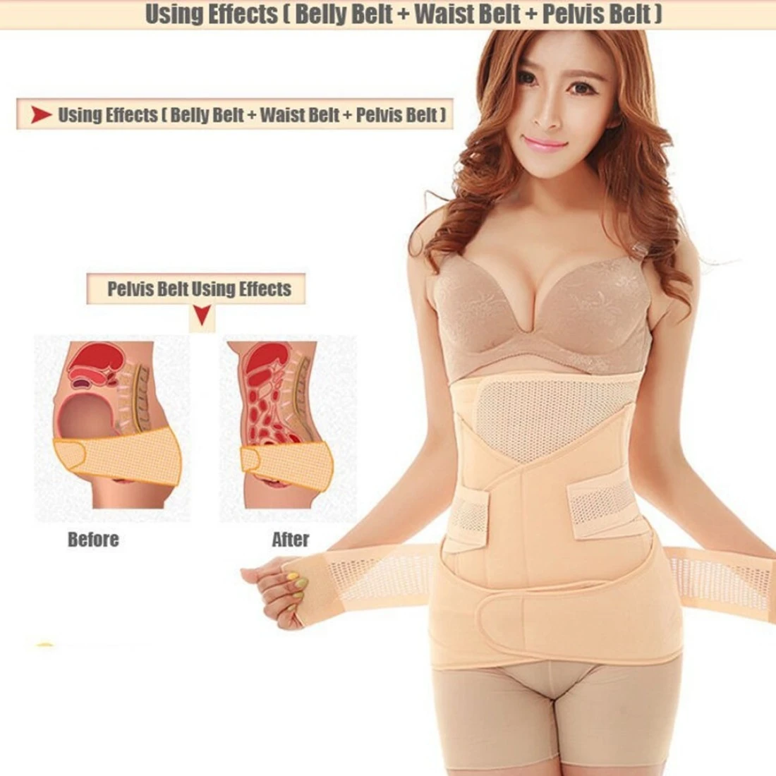 SUNVENO 3 IN 1 Adjustable Maternity Belt - L