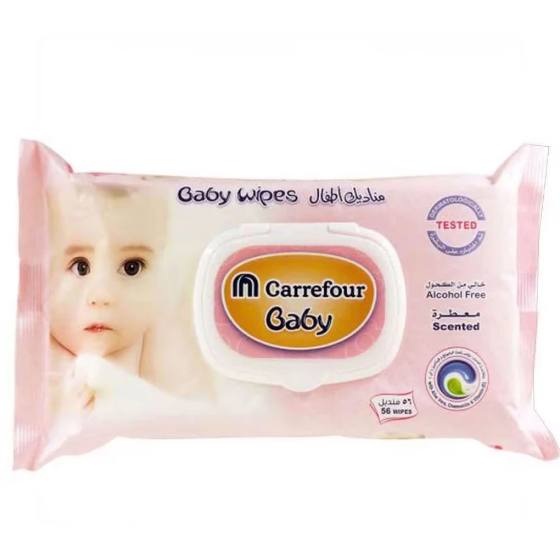 Carrefour Scented Baby Wipes With Aloe Vera 56 Wipes