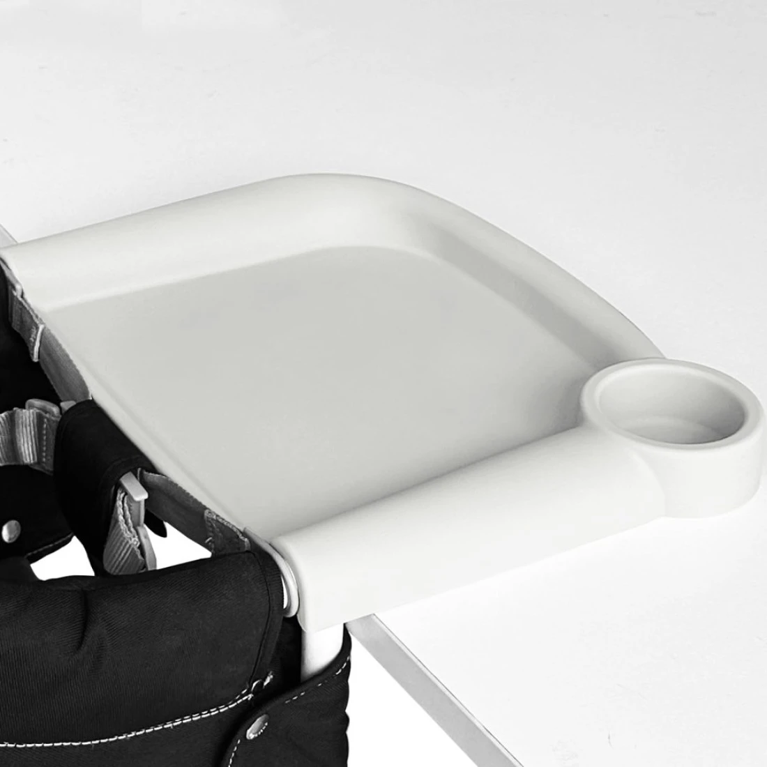 Fast Baby Dining Tray Compatible with Inglesina Fast Table Chair and for Chicco Fastlock Hook-on Chair-Soft Silicone Material Durable and Easy to Clean (Off -White)