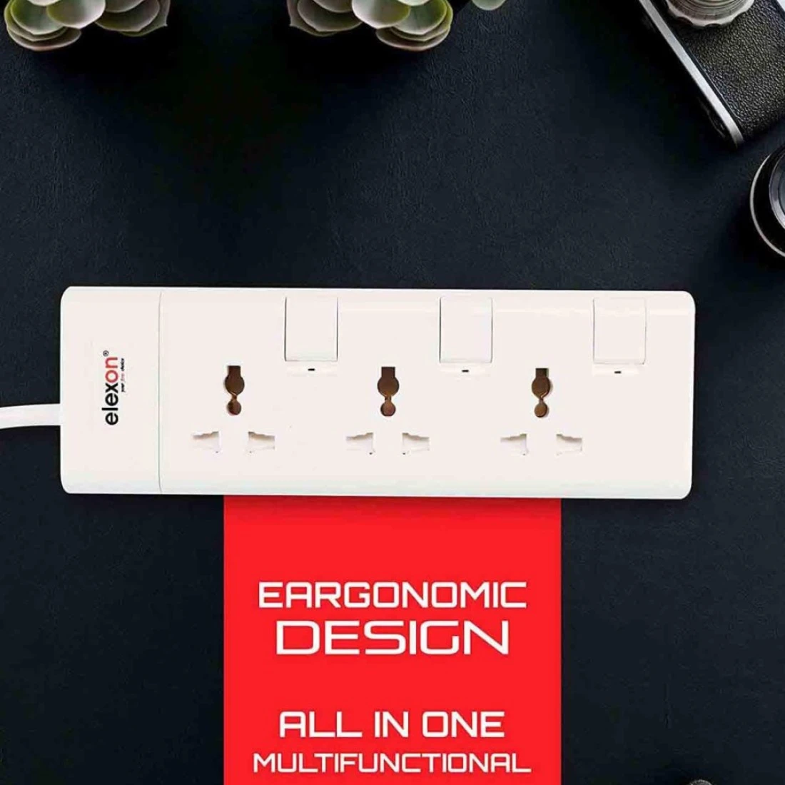 إليكسون وصلة كهرباء 3 مخارج 13 أمبير El-2006 2 متر