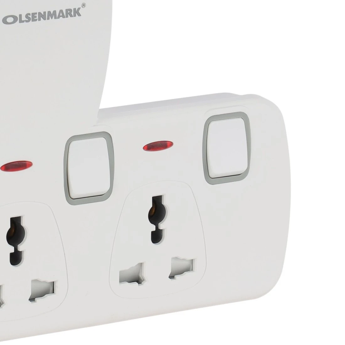Olsenmark 3 way Universal Wall Socket with Individual Switches- OMES1859D/ Equipped with PP Fire Proof Housing, Copper Parts, and Child Safety Shutter/ Ideal for Home, Office
