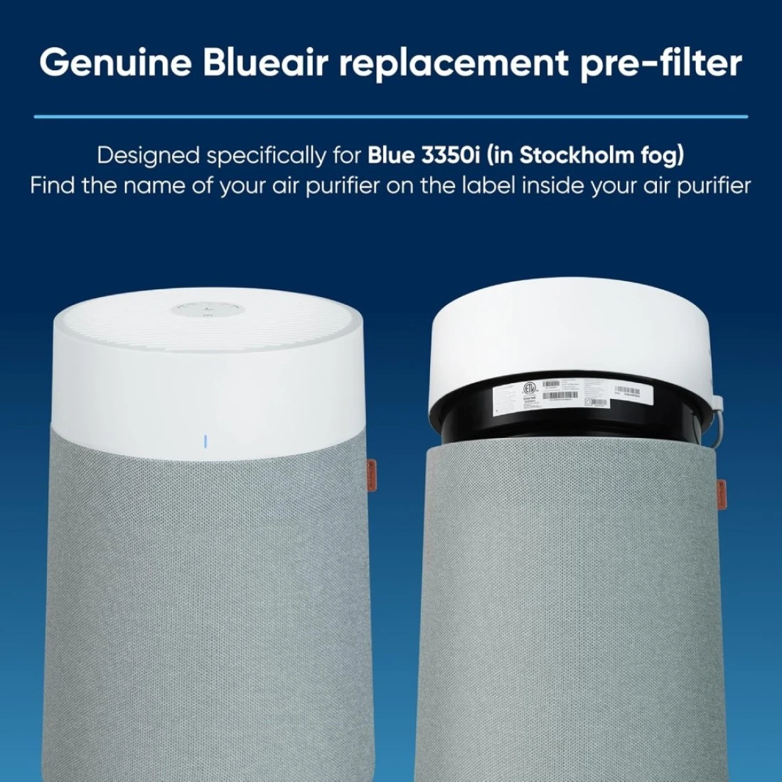 Blueair Genuine Prefilter Fabric Cover For Blue Max 3350I Air Purifier In Seabed Blue