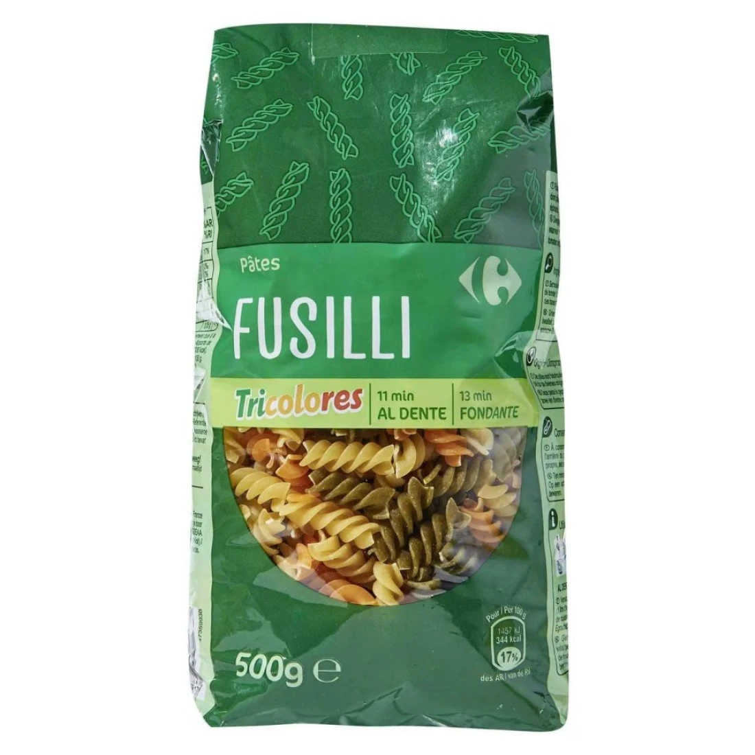 Carrefour 3 Colours Fussili Pasta 500g