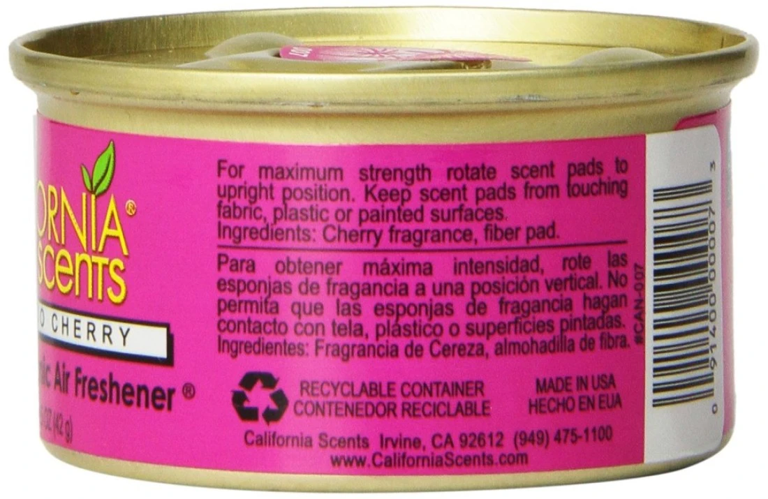California Scents Spillproof Organic Air Freshener Coronado Cherry 15 Ounce Canister Pack of 4