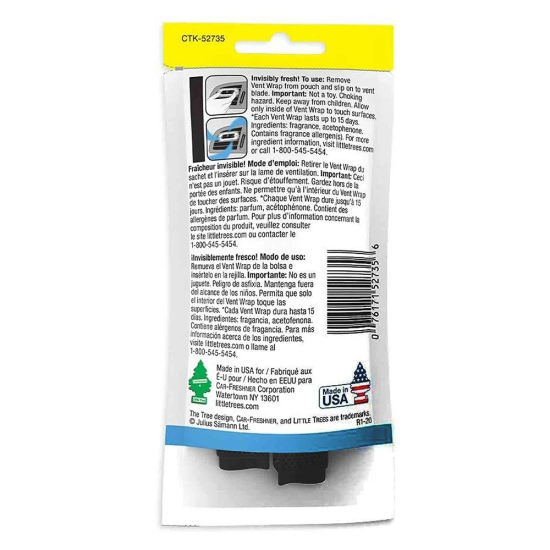 Little Trees Vent Wrap Car Air Freshener Summer Linen Black