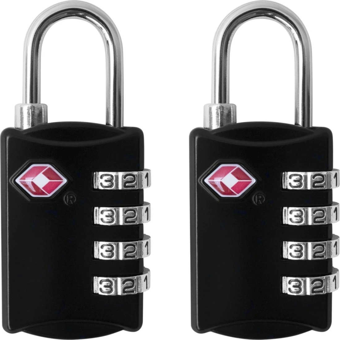 Desired Tools TSA Locks for Luggage, 2-Pc Durable Steel Padlock, Keyless Easy to Read 4-Digit Combination Lock for Backpacks, Travel Suitcases, Toolbox, Filing Cabinets, Baggage &amp; Gym Locker, Black