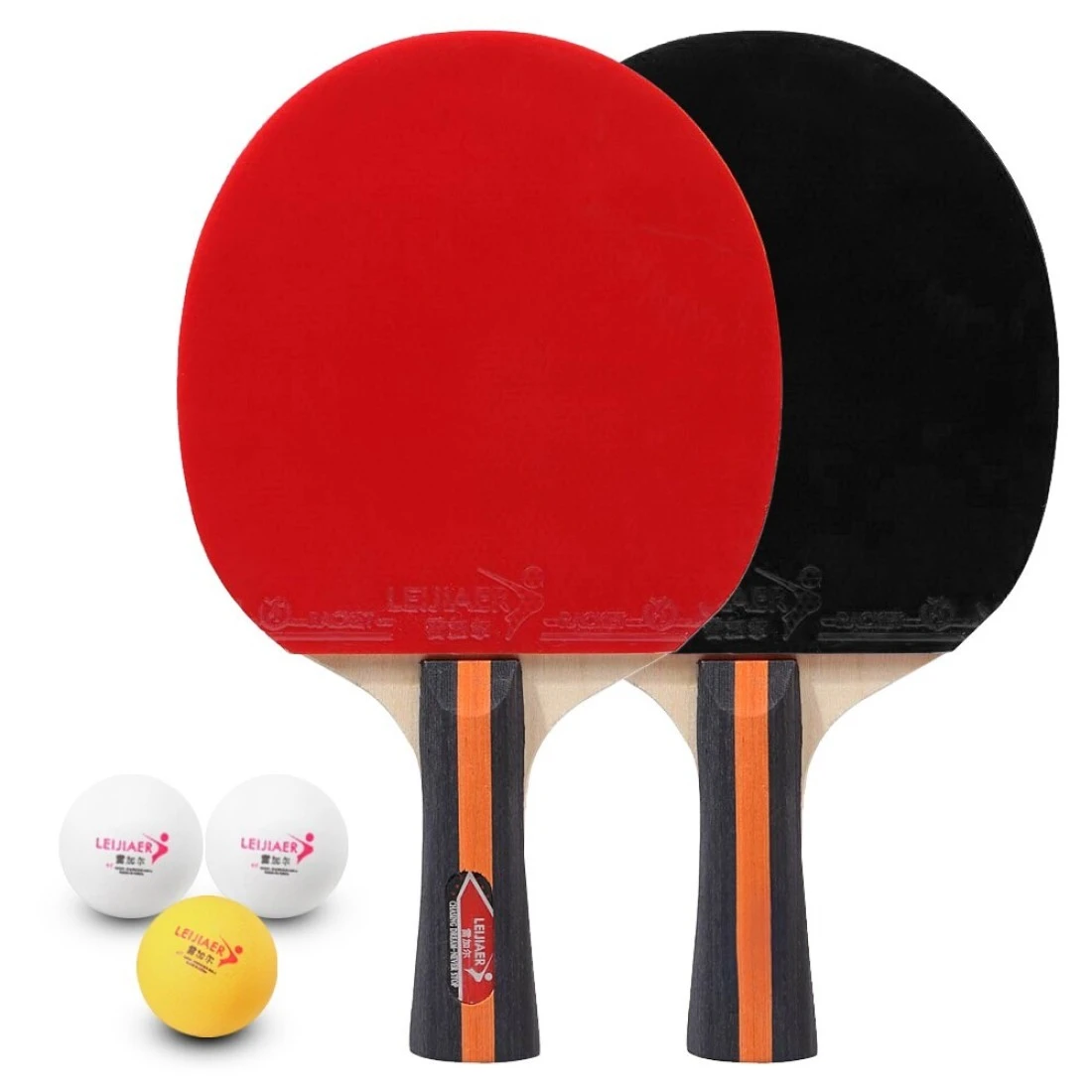 Generic-Table Tennis 2 Player Set 2 Table Tennis Bats Rackets and 3 Ping Pong Balls with Cover Bag